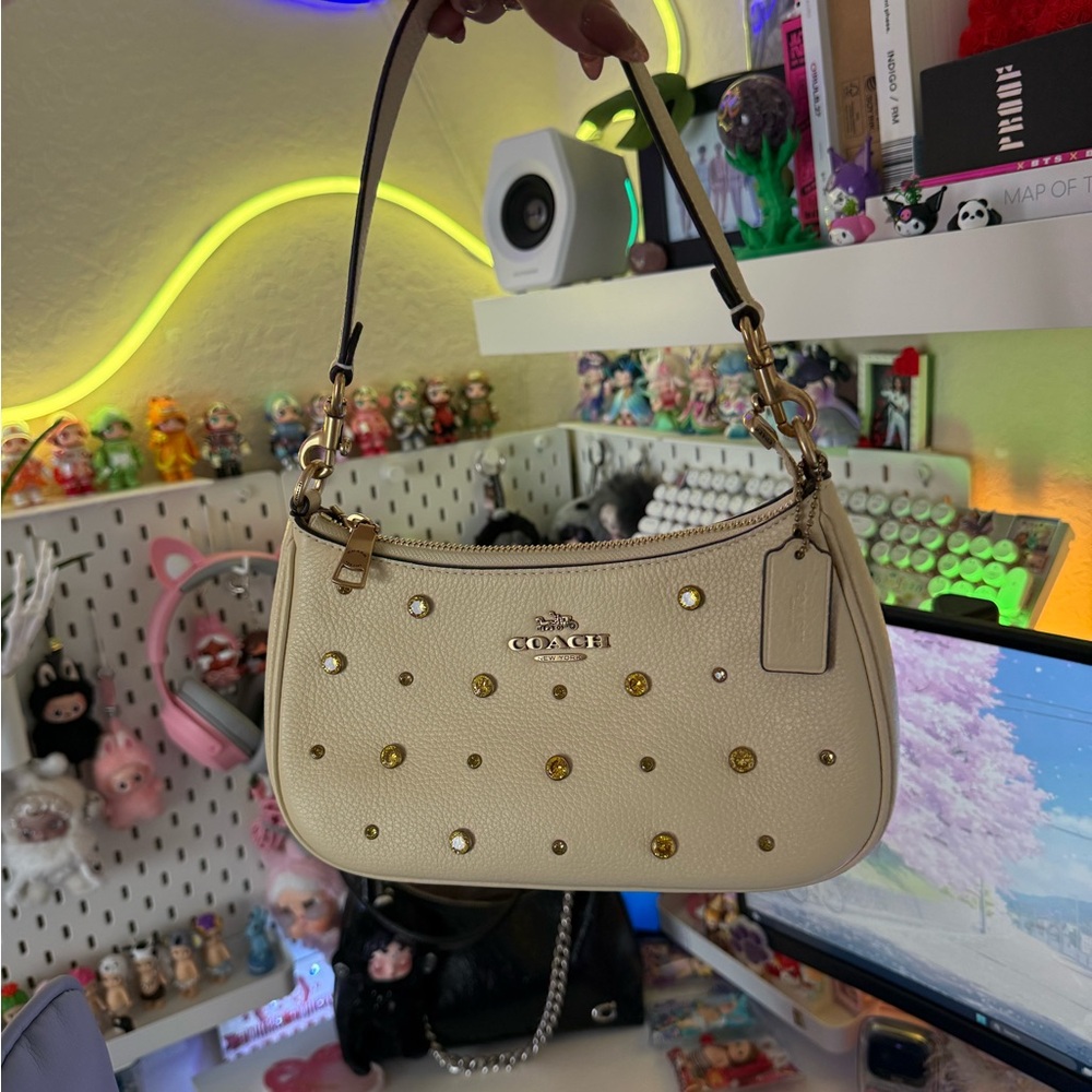 Coach Crystal Teri Shoulder Bag with Gold Accents